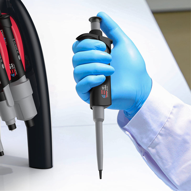 PER4MANCE Pipette - 10~100µL Adjustable Single Channel Pipette, ISO Calibrated Low Plunger-Force Ergonomic Micropipette with Autoclavable Lower and Universal Tip Cone, Ultra-Light Precise Pipettor 10-100µL
