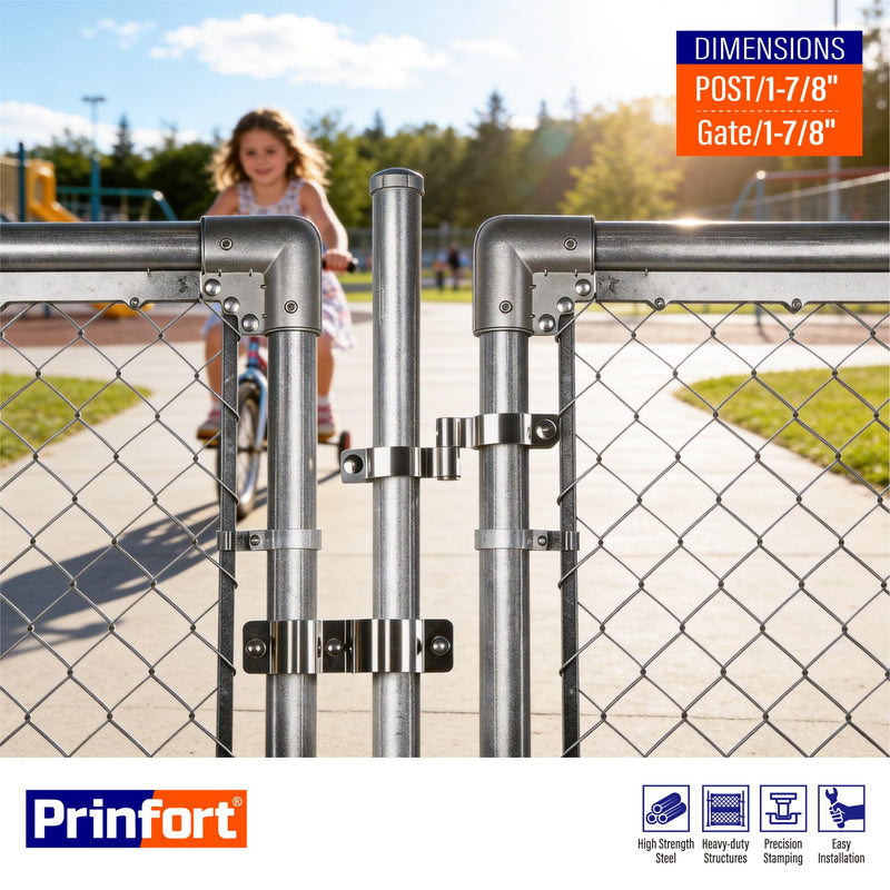 1 7/8" x 1 7/8" Stainless Steel Chain Link Fence Gate Hinge with Bolts and Nuts 2Pack 1 7/8''x1 7/8''-2Pack