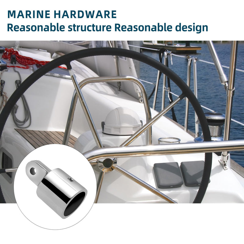6 Pack 316 Stainless Steel Bimini Top Eye End Caps 7/8 inch, Boat Bimini Top End Cap Parts, Boat Bimini Hardware End Cap Heavy Duty