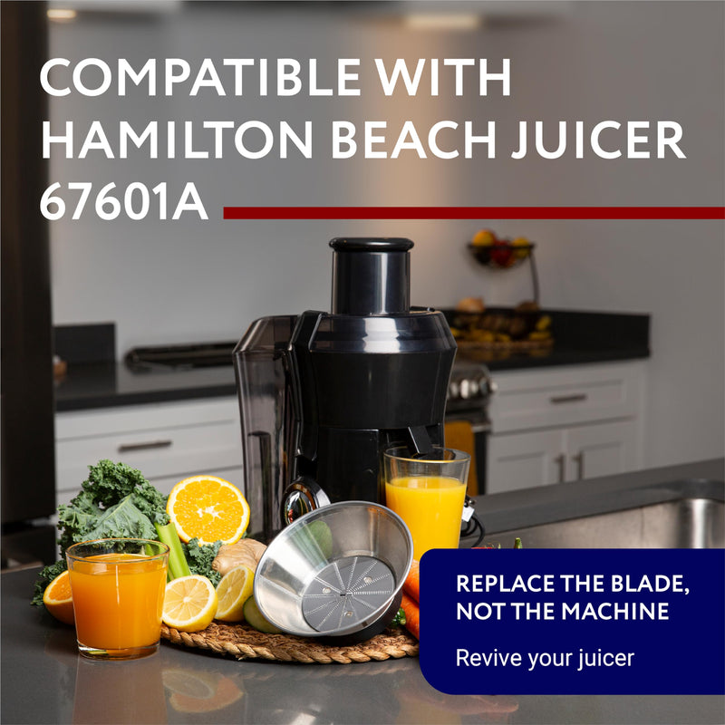 Impresa Replacement Blade for Hamilton Beach Juicer Machine 67601A - Ready to Use Mesh Bowl, Cutter & Base - Electric Juicer Machines Vegetable and Fruit Stainless Steel Centrifugal Blade - 6"x2.75”