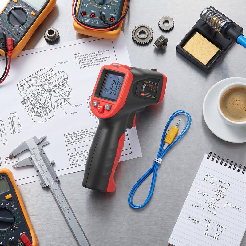 Handheld Digital Thermometer LCD -50 ℃ ~ 1050 ℃ Industrial Grade | Portable Temperature Meter with Backlit Display for HVAC Automotive Food Processing