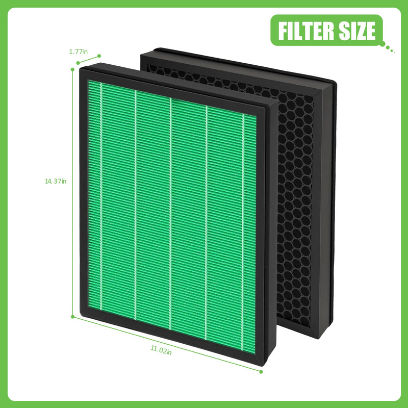 Airmega Max2 300 Filter Replacement, Compatible with Coway AIRMEGA Max2 300/300S Air Purifiers, True HEPA & Activated Carbon Filter, Part#AP-1515-FP, 1Set 1