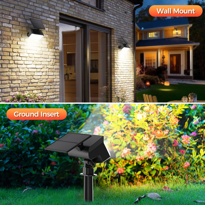 Solar Spot Lights Outdoor, 92 LEDs Landscape Lighting with 3 Lighting Modes and Auto On/Off, IP67 Waterproof Spotlights, Outdoor Solar Lights for Yard Garden, 6 Pack (Cool White) Cool White