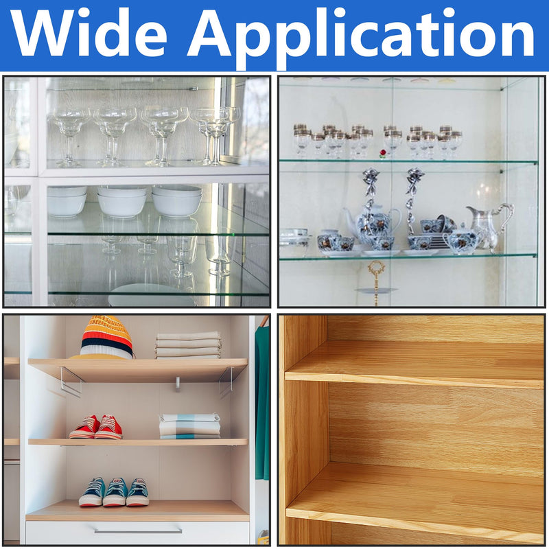 24 Pcs Shelf Holders Pegs-1/4 Inch Clear Plastic Cabinet Shelf Clips-Furniture Support Pin for Kitchen Cabinet Wood Shelving Shelf Bookcase Pegs Replacement 24 Pcs
