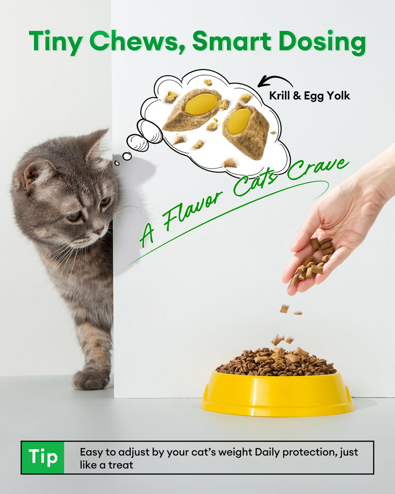 Cat Multivitamin Treats with Taurine – 500 Crunchy & Creamy Cat Vitamin Chews for Immune, Joint, Digestion, Skin & Coat Support – Daily Healthy Supplement for Cats of All Ages Cat Multivitamin (500 Chews)