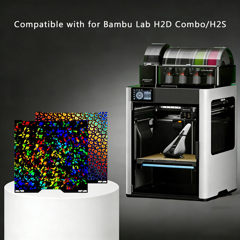 Tinytrees Build Plate for Bambu Lab H2D H2S: Smooth Platform Print Bed PEI Sheet for H2D Combo/H2S 3D Printer, Double Sided Flexible Spring Steel Build Plate for 3D Printing Hobbyist, 355x346mm