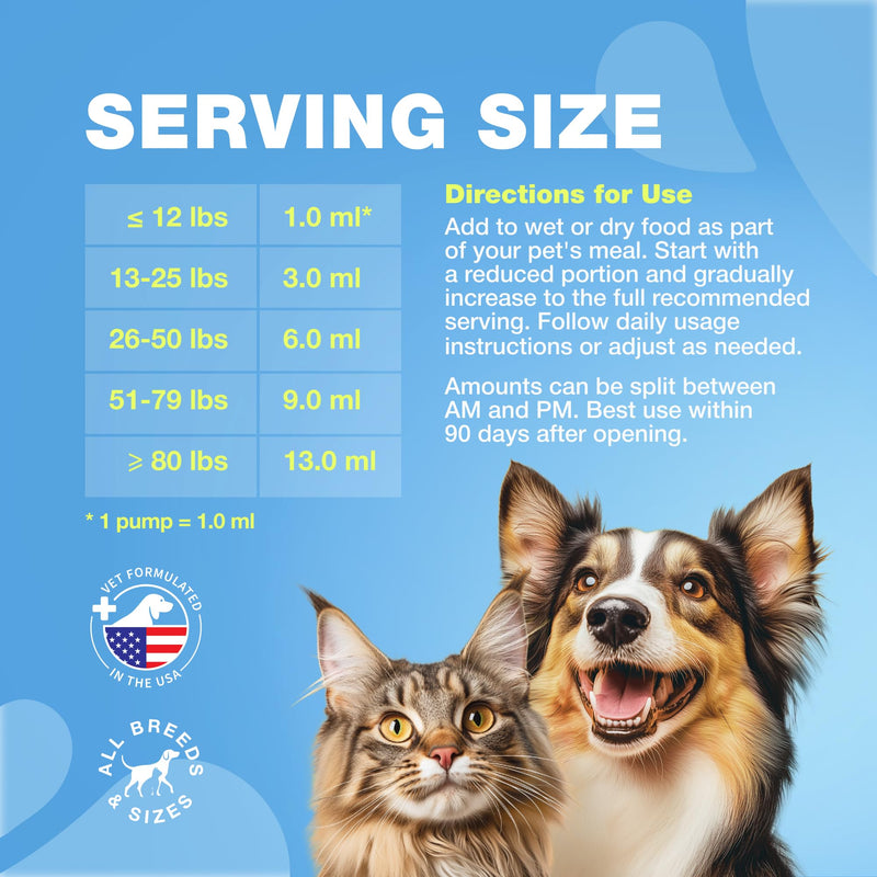 Fish Oil for Dogs & Cats Supplement - Immunity Support - Coat & Skin Health - Dogs, Cats Pet Supplies