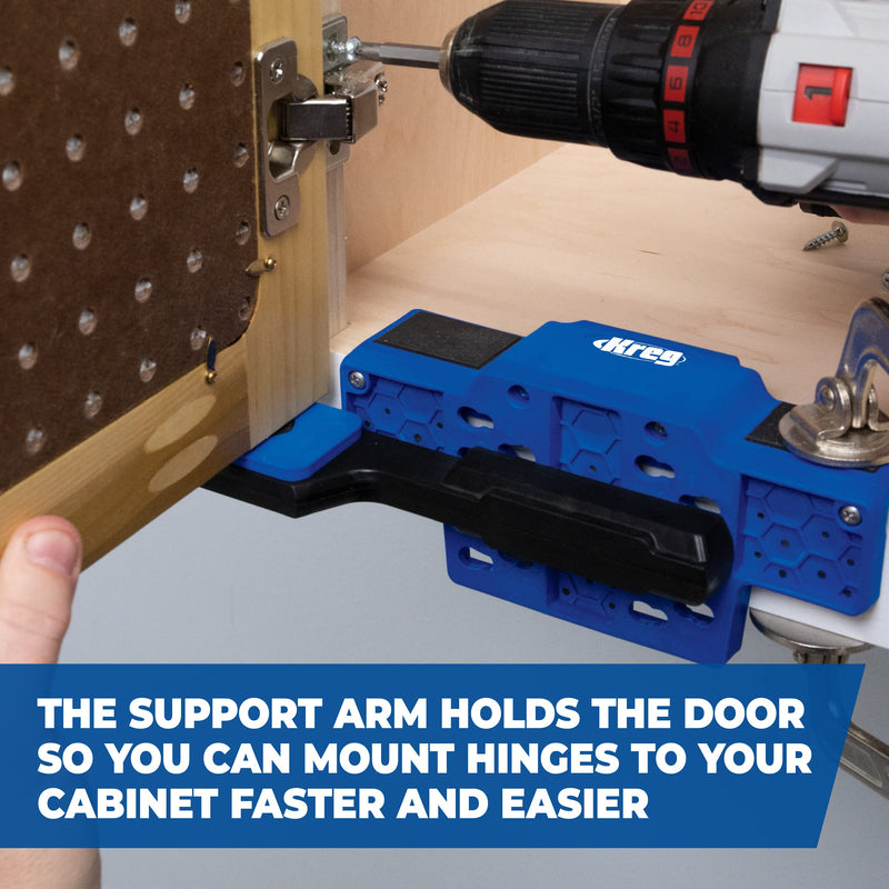 Kreg KHI-CDIJ Cabinet Door Mounting Jig - for Frameless or Face-Frame Cabinet Doors - Easily Adjustable - for Attaching Hinges - Holiday Home Improvement Gifts for Him