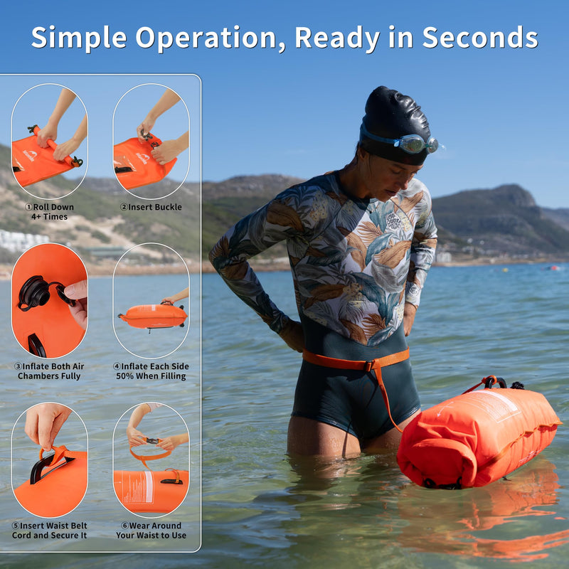 Naturehike 18L Waterproof Dry bags-Roll Top Waterproof Swimming Buoy with Waterproof Phone Compartment, Outdoor Bags Keep Gear Dry for Hiking, Kayaking, Camping, Swimming, Boating（Orange） Orange