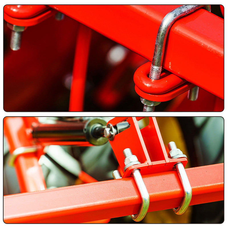 uxcell Round U-Bolts 4 Sets 1.57"(40mm) Inner Width 90mm Length Steel M6 with Nut, Plate, Washer M6x40mmx90mm