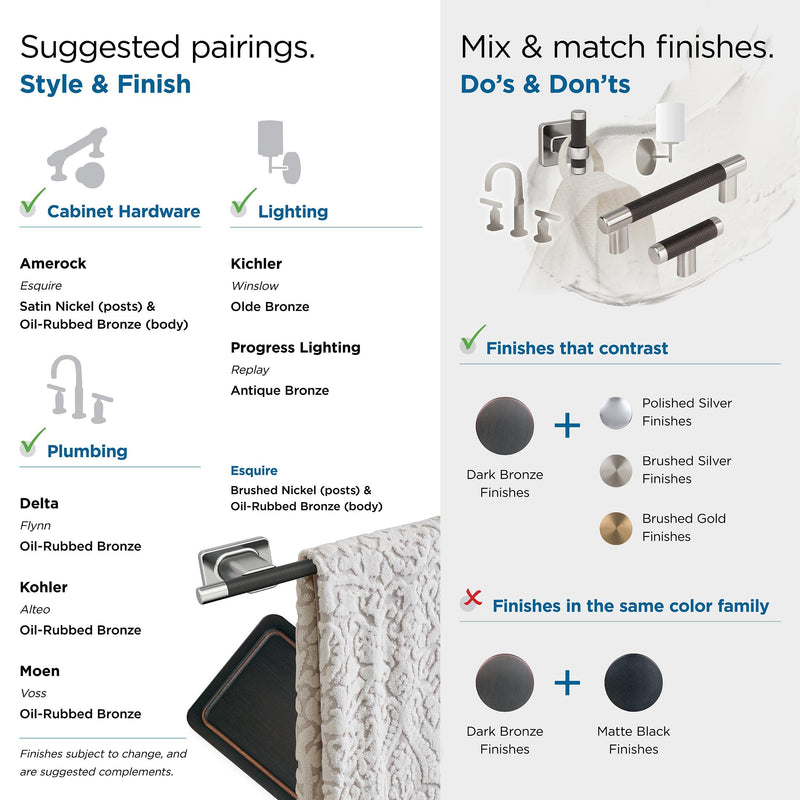 Amerock BH26617G10ORB | Brushed Nickel/Oil-Rubbed Bronze Single Post Toilet Paper Holder | 5-7/8 in. (149 mm) Toilet Tissue Holder | Esquire | Bath Tissue Holder | Bath Hardware | Bath Accessories