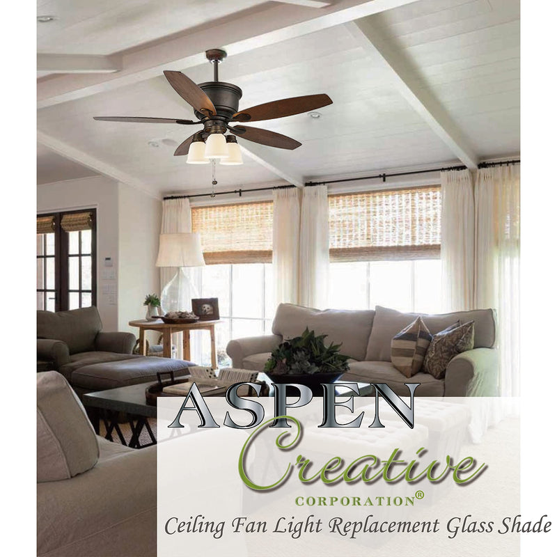 Aspen Creative 23127-4 Contemporary Clear Ceiling Fan Replacement Glass Shade, 2-1/8" Fitter, 4-5/8" Diameter x 4-1/2" Height, Clear, 4 Pack 2-1/8" F x 4-5/8" B x 4-1/2" H
