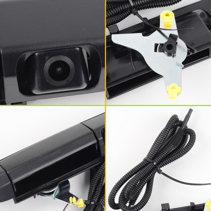 Dasbecan Tailgate Handle Rear View Backup Camera 6909004020 Compatible with Toyota Tacoma 2005-2015 Black Aftermarket Replacement Reverse Parking Liftgate Latch Handle Camera (RCA Connector)