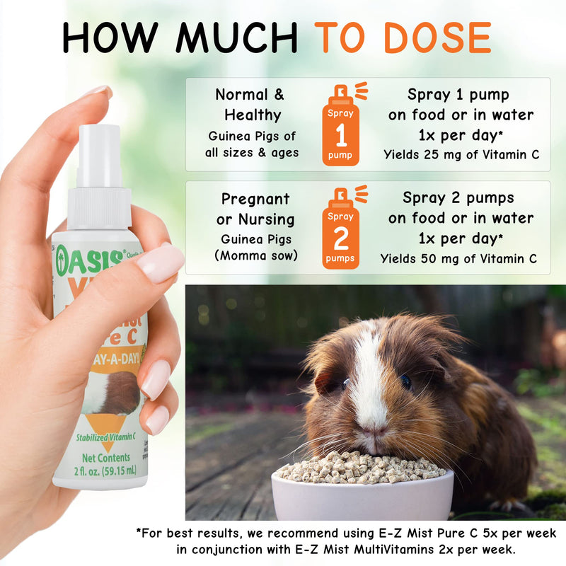 Oasis Guinea Pig Pure C Vita E-Z Mist Supplement, 2 oz - PawsPlanet Australia