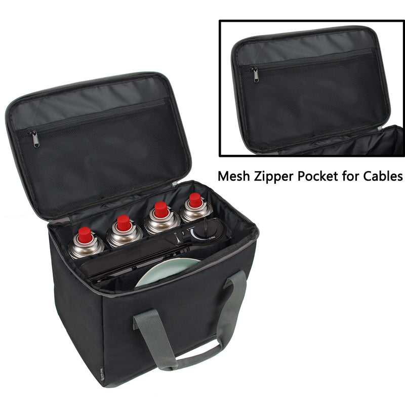 Carrying Bag Compatible with GasOne Portable Butane Gas Stove for Travel, Camping, Picnic Black