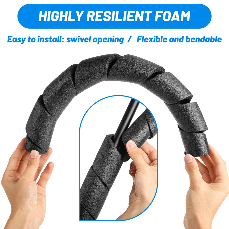 2 Pcs Pipe Insulation Foam Wrap, 15.7 Inch Black Foam Pipe Protection Wrap Multi-Purpose Soft Foam Tubing for Outdoor Indoor Swimming Pool Handle Water Black -2 pcs