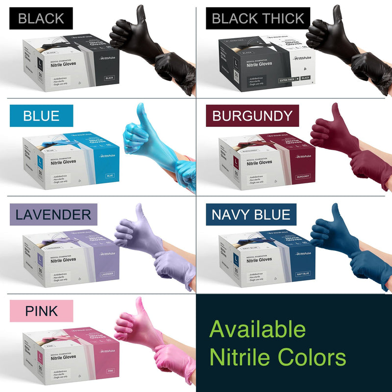 Light Burgundy Nitrile Disposable Gloves - 50 Count - 3 Mil Nitrile Gloves Medium - Powder and Latex Free Rubber Gloves - Surgical Medical Exam Gloves - Food Safe Cooking Gloves