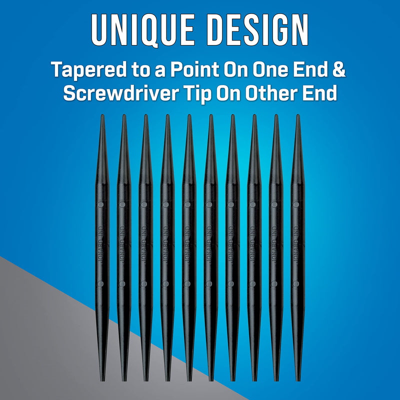 Jonard AT-3112/10 Plastic Double Ended Pencil Type Spudger, 5/16" Diameter x 6" Length (Pack of 10) Pointed & Slotted 6" (152 mm)