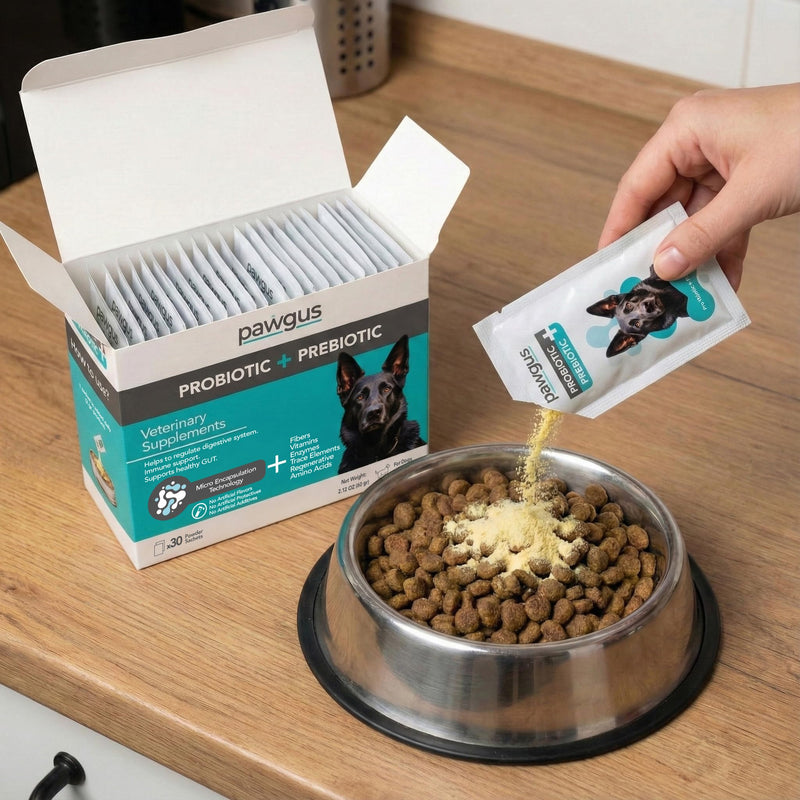 Ultimate Prebiotic and Probiotic Combo for Dogs Canine 30 Sachets - Digestive Enzymes for a Healthy Gut, Diarrhea Relief, Immune Support, Gas Relief, 7 Billion CFU, Vitamins - Vet Recommended