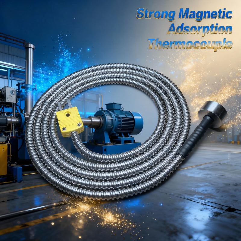 Strong Magnetic Adsorption Tube Shielded Wire Type K Thermocouple | 59-inch, Temperature Range 32~845℉