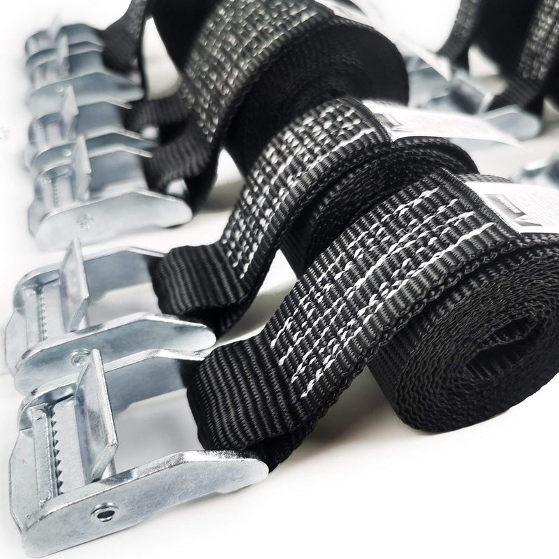 KJE 1500 lbs 1" x 2' Tie Down Straps, 2 Pack Adjustable Lashing Straps Ratchet Straps Heavy Duty Ratchet Tie Down Straps Cargo Straps with Cam Buckle Suitable for Carrying Various Cargo or Luggage 2Pcs 1" x 2'