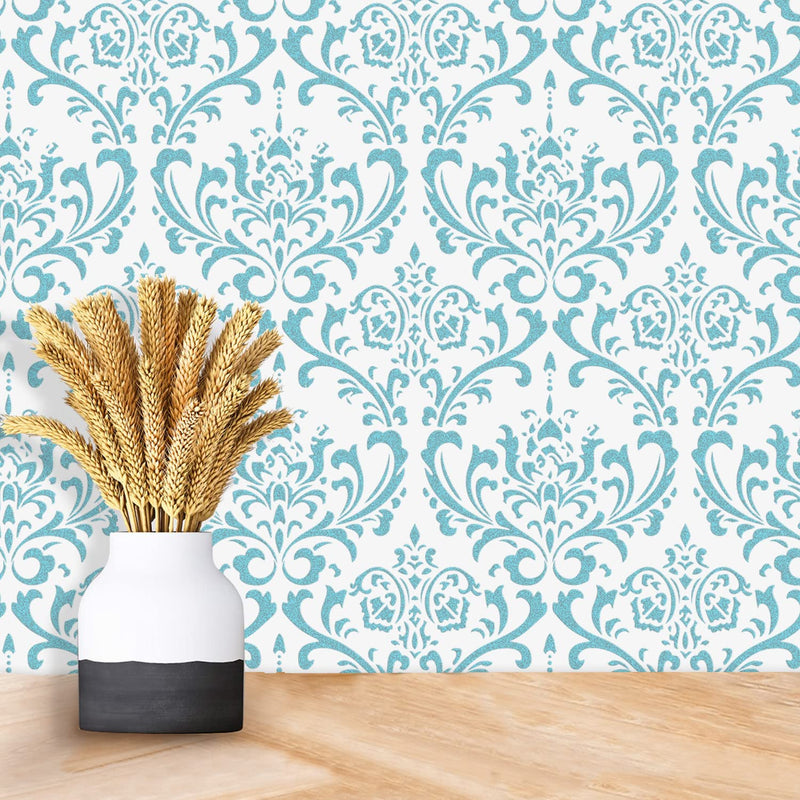 GSS Designs Damask Wall Stencil for Painting 2 Pack of 16x24Inch Wall Stencil DIY Home Decor Stencils Paint Stencil for Walls Furniture Floors Fabric Crafts 2 Pack of Damask 16''x24''