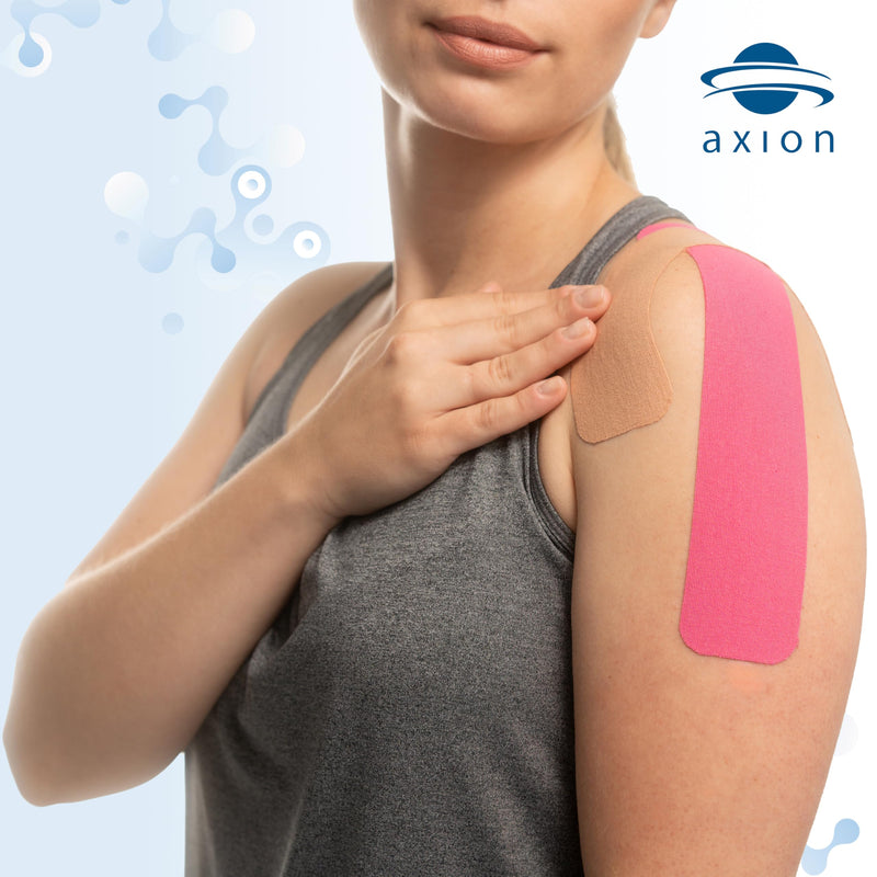 Kinesiology Tape Uncut | 2 Beige Rolls of Athletic Sports Tape | 16ft Length and 2'' Width per Roll | Waterproof • Skin-Friendly • Elastic | Ideal for Sports | axion Beige / 2 Rolls