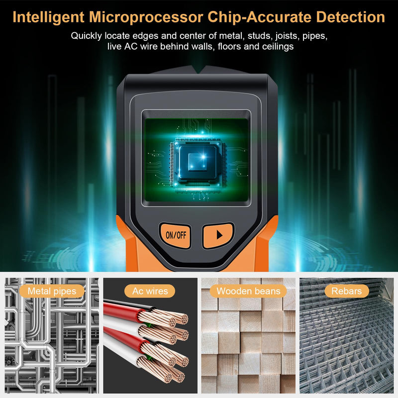 Stud Finder Wall Scanner - 5 in 1 Stud Finder Tool w/Microprocessor Chip and HD LCD Display, Stud Detector Beam Finders for the Center and Edge of Wood AC Wire Metal Studs Joist Pipe (Lox)