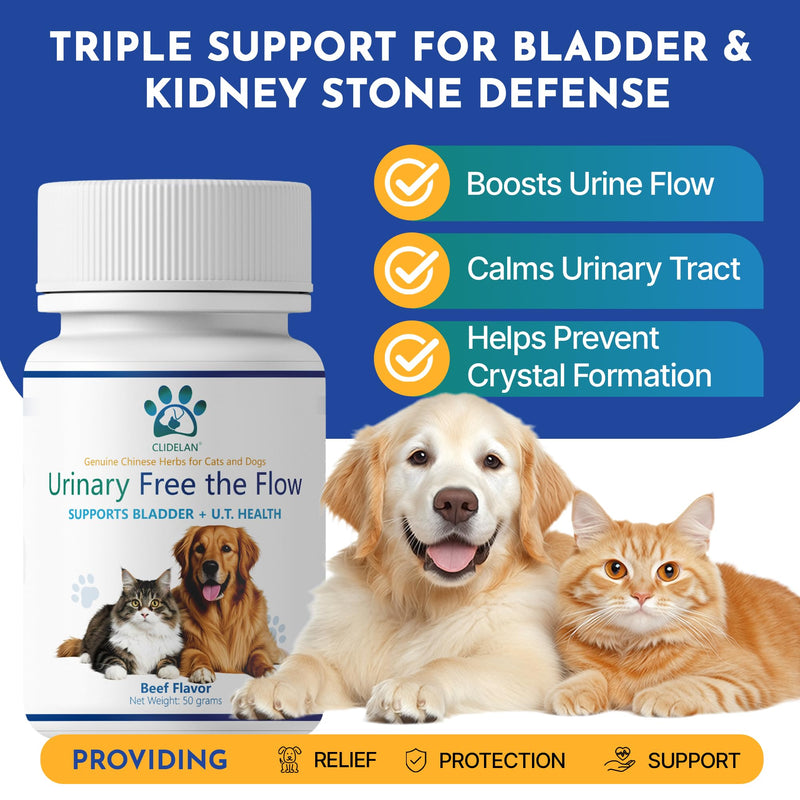 Dog & Cat Bladder Support & Kidney Stone Relief, Bladder Kidney Stones Dissolver, Urinary Tract Supplements for Pet, Herbal Powder for Dog UTI Treatment & CatUrinary Health,Urinary Free The Flow,50g