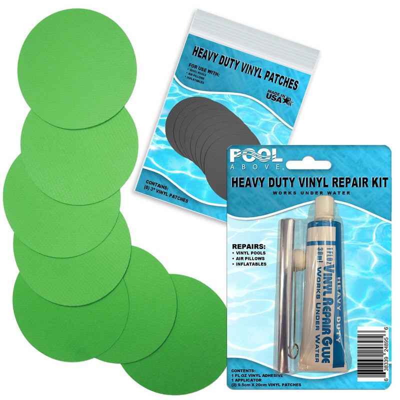 Heavy Duty Vinyl Repair Patch Kit for Above-Ground Pool Liner Repair; Glue and Patch Inflatables; Boat; Raft; Kayak; Air Beds; Inflatable Mattress Repair Charcoal