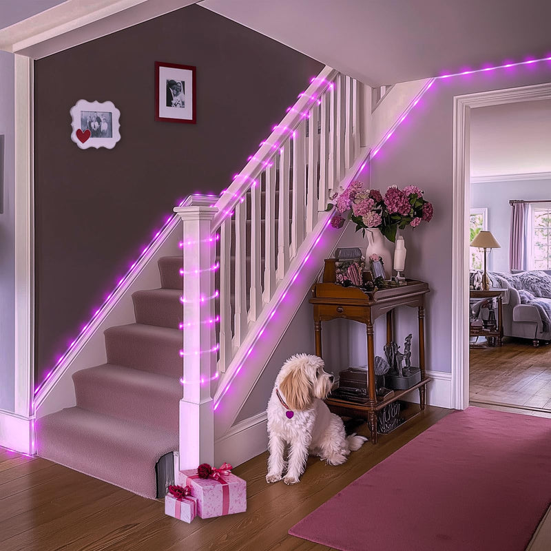 JMEXSUSS 200 LED Pink Rope Lights for Valentines, Valentines Day Lights Indoor Outdoor Waterproof, 66 FT Pink String Lights Plug in for Outside Porch Girl’s Bedroom Valentines Decoration