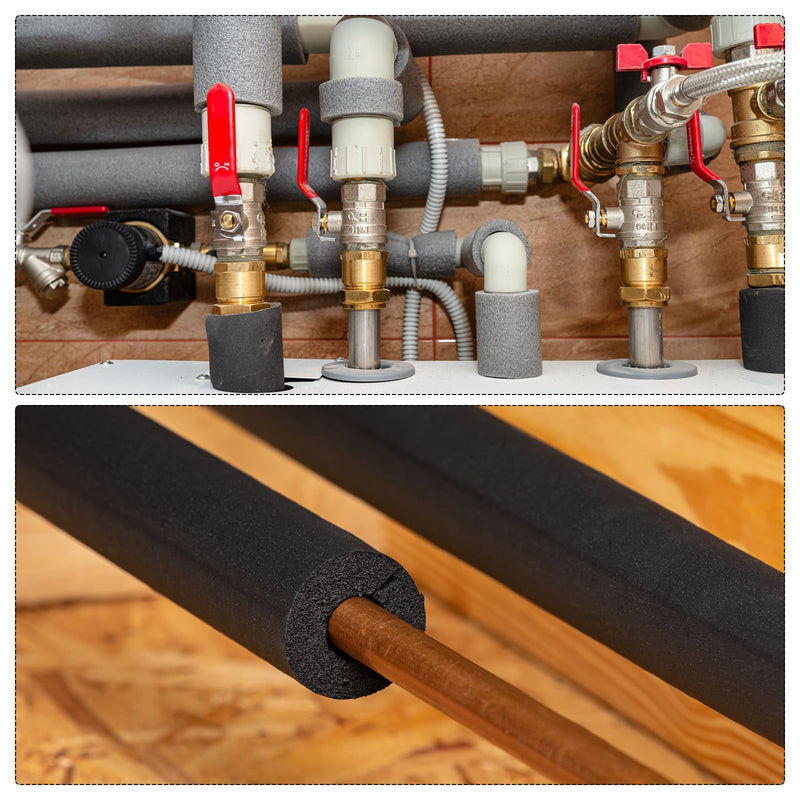 2pcs Pipe Insulation Foam Tube 3/8" ID x 3/4" OD 3ft Heat Preservation Foam Pipes [for Copper Water Pipe Freeze Protection] - 10mmx20mm/White 2 3/8"x 3/4" x 3ft