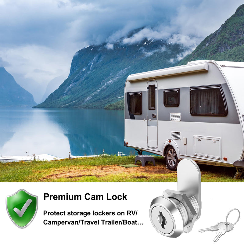 2 Pack Cabinet Locks with Keys, 5/8" Cam Lock Keyed Alike, Mailbox Lock Replacement Secure File Drawer Tool Box RV Door, Zinc Alloy 2 Pack 5/8 Inch