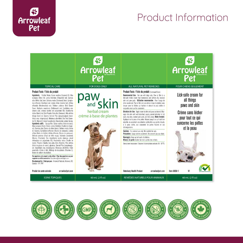 Paw & Skin by NaturPet Inc Soothing Balm for Dogs | All-Natural Wound Care | Bites, Paw Protection, Nose Balm, Hot Spots | 60mL