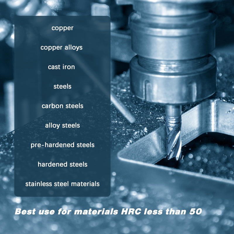 Carbide Square End Mill - 4 Flute - 1/16" 4T (5 Piece, 1/16") - for Milling Alloy Steels, Hardened Steel, Metal & More – Mill Bits Sets for DIYers & Professionals 5 1/16"