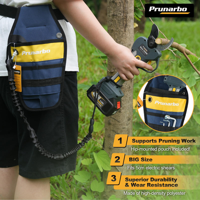 Pruner Holster with Belt Adjustable Durable Tool Pouch for Gardening Pruning Shears Holder Organizer Kit Quick Release and Fix Magnetic Buckle Convenient for Orchardist Gardener Farmer