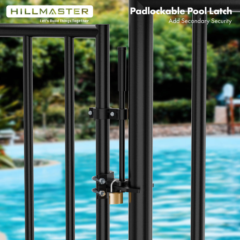 Auto Pool Gate Latch,Chain Link Child Safety Pool Latch for Chain Link 1-3/8" Gate Frames and 2-3/8" Gate Posts,Push Style Pool Latch for Outdoor Fence Self-Latching Pool Latch with Spring Closer 1-3/8"x2-3/8"