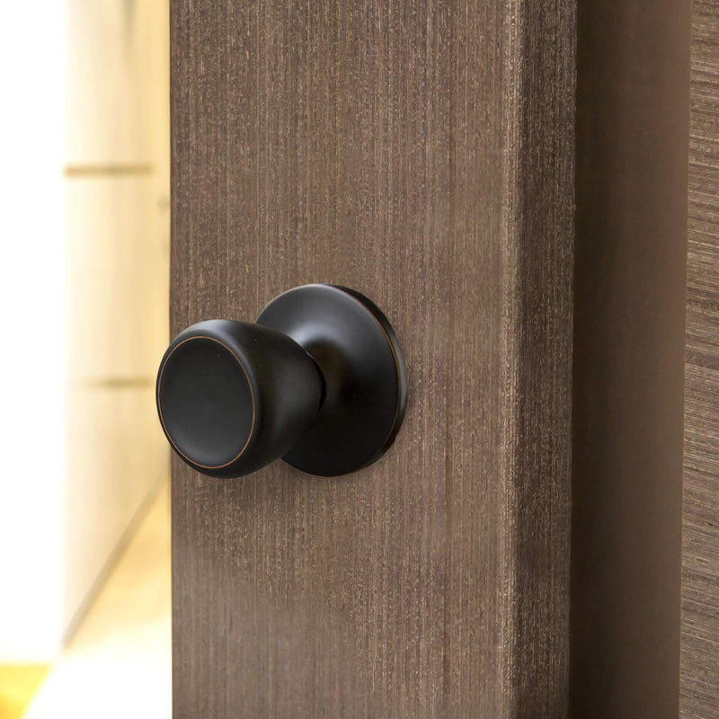 Design House 190520 Terrace Passage Hall and Closet Door Knob with Universal 6-Way Latch Oil Rubbed Bronze 2-Pack
