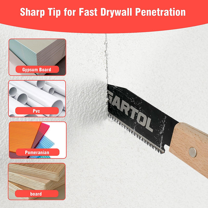 GARTOL 2-Piece Japanese Hand Saw Set, 6-Inch Flush Cut & Double-Edged Ryoba Saw, Precision Woodworking Tools, SK5 Flexible Blade & Wooden Handle for DIY, Woodworking, Furniture Making & Carpentry HS-2P