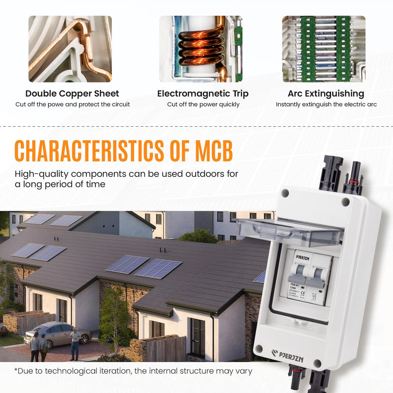 Solar Panel Disconnect Switch 1000V 20A PV Disconnect Switch Box Outdoor Breaker and Enclosure for Solar PV Panels Homes Battery (20Amp)