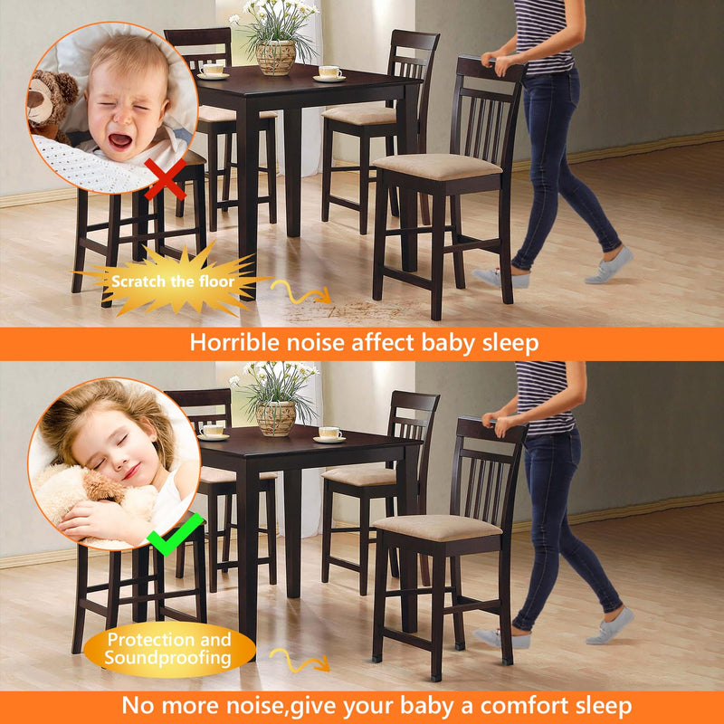 BAIPOK 36Pcs Square Chair Leg Floor Protectors, Silicone Chair Leg Protectors for Hardwood Floors, Felt Furniture Leg Cover Pad for Protecting Floors from Scratches and Noise, Black, Easy to Install Square L (1.25'' -1.60'') Black-36pcs