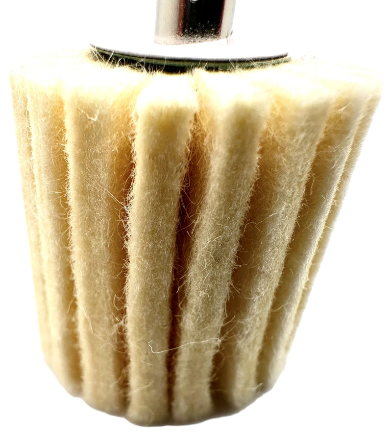 10 Pack 1-1/2" X 1-1/2" Felt Flap Wheel with 1/4" Shank Mounted, Perfect for Surface Finishing, Polishing, Buffing Plastics, Stone, Glass, Steel, Stainless, Aluminum & More, Pack of 10 1-1/2" x 1-1/2" x 1/4"