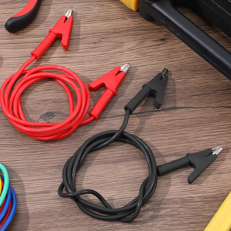 10 Pcs 14 Gauge Jumper Wires with Alligator Clips, Dual Ended Alligator Clips with Wires, Electrical Test Flexible Cable Clamps for Electrical Testing Automotive Repair, 3.3 Ft