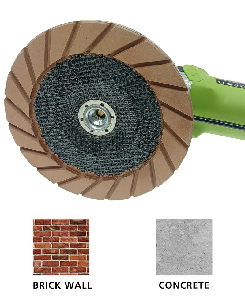 Concrete Grinding Wheel 5" Ceramic Diamond Cup Wheel for Floor Surface, 30# Dry Edge Polishing Discs Fits Angle Grinder, 5/8"-11 30#