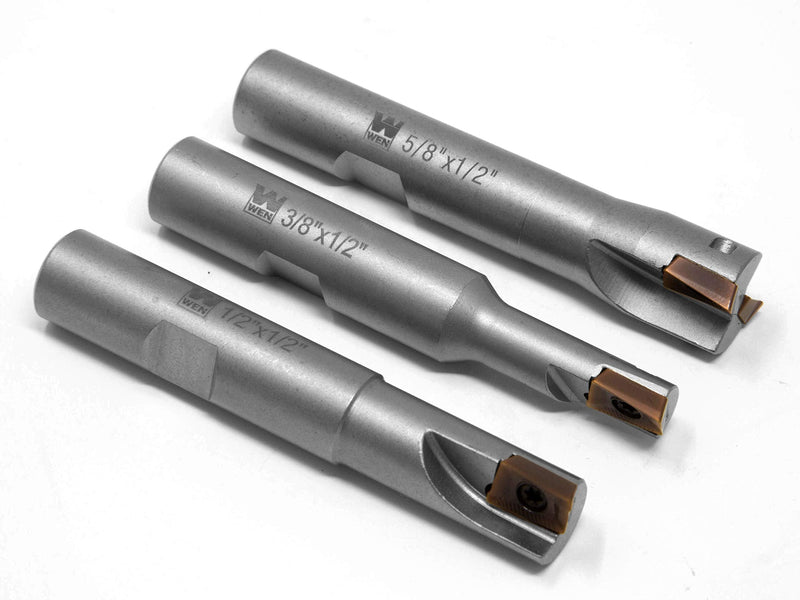 WEN DB003E 3Piece 90° Square Shoulder Indexable Carbide End Mill Set with Aluminum Storage Case
