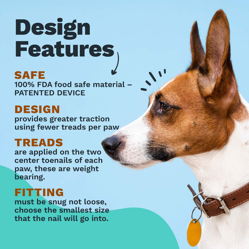 Dr. McHenry's Dog Toe Treads, Set of 24, Adhesive, Cleaning Brush, Increased Traction, Dog Mobility Support, X-Large Kit- Weight: 60-150 lbs. Net Weight 1.6 oz. X-Large Kit - Weight: 60-140 lbs. - PawsPlanet Australia