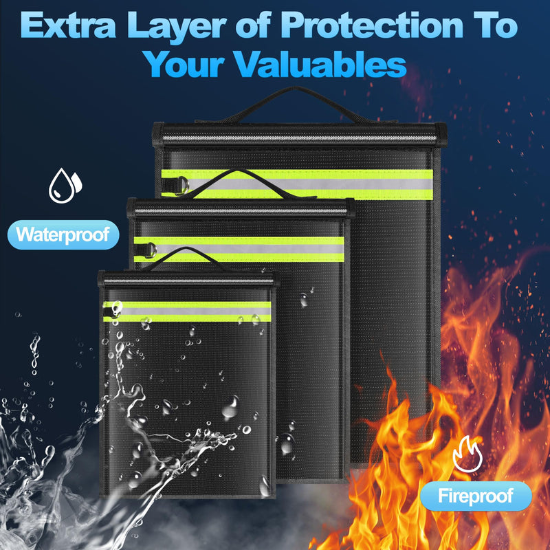 5 Pack Faraday Bags EMP Proof,Faraday Bags for Laptops Tablets Phones Car Keys,Faraday Cage with Handle&Reflective Strip,EMP bags Faraday Pouch for Electronics Fireproof Waterproof 5 Pack XS-XL(Up to Laptop)