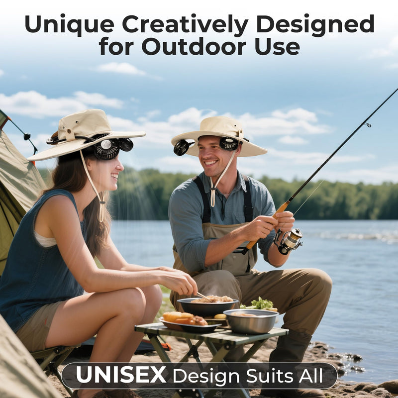 AMACOOL 2-in-1 Bucket Hat Fan with Detachable Neck Fan, UPF 50+ Wide Brim Sun Hat, Father's Day Gifts for Dad Husband, Fishing Essentials 2026 for Men Women Camping Hiking Beach Gardening Outdoor