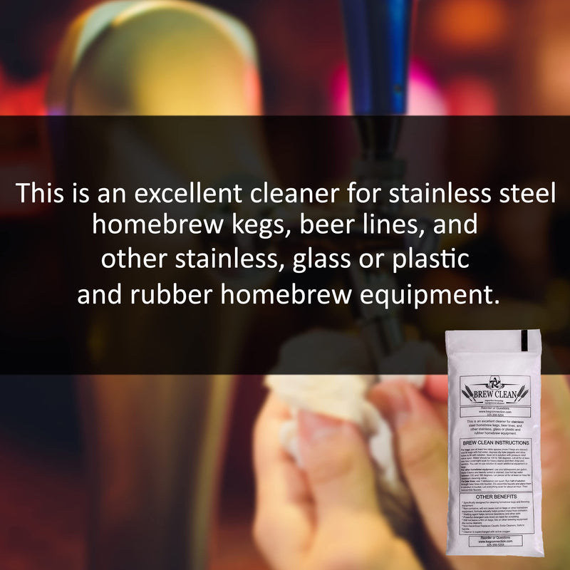 Kegconnection Brew Clean - Kegerator Beer Line Cleaning Solution Powder - Easy and Safe to Use - Homebrew Kegs