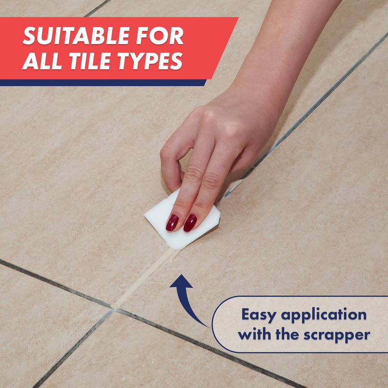 Tile Grout, Repair Kit, Restore & Renew Tile Joints Line, Fast Drying Tile Grout Paint Squeeze Tube for Bathroom Shower Kitchen Floor Tile, Waterproof (8.8 oz, Beige)